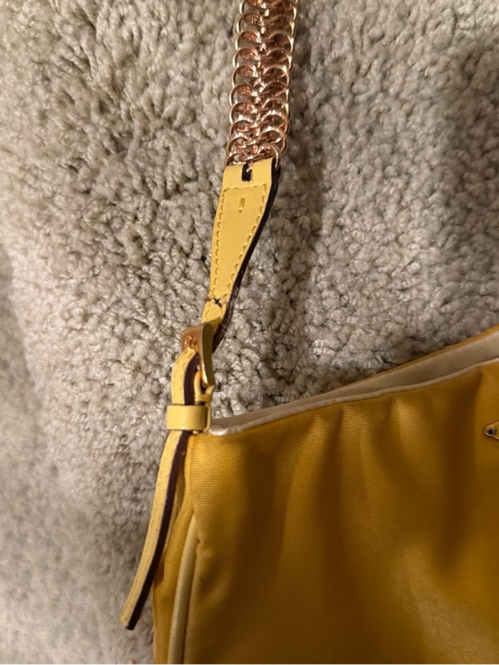 Prada Mustard Yellow Chain-Handle Shoulder Bag - Picture 11 of 12